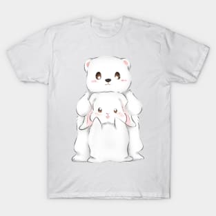 White Bunny and Bear _ spooning T-Shirt